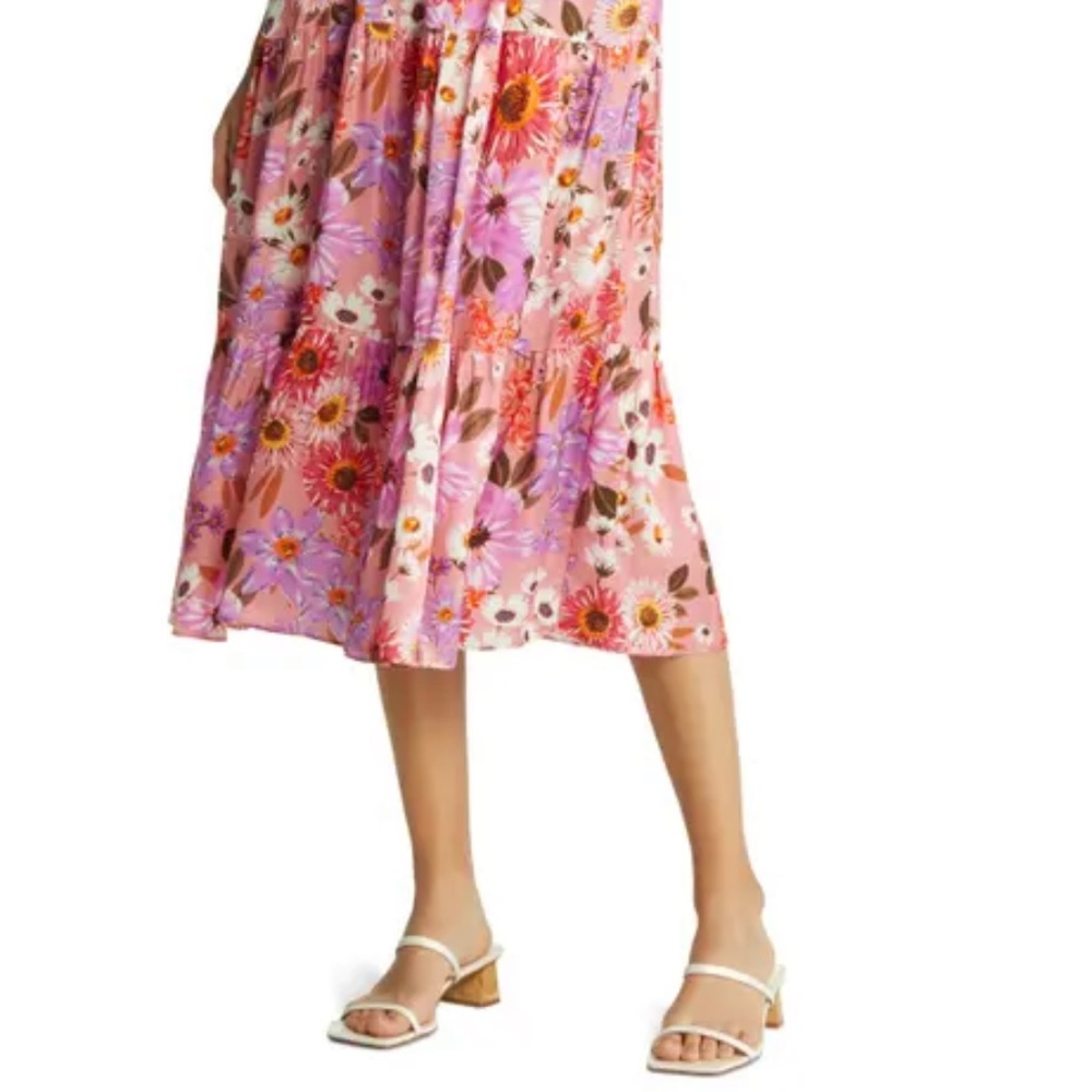 Rachel Parcell Smocked Tiered Sundress in Botanical Floral - Picture 3 of 4